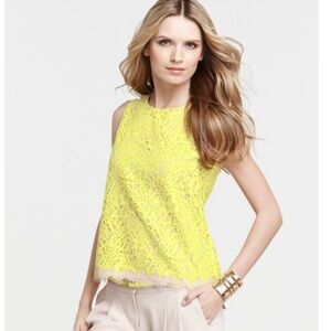 Yellow romantic lace top